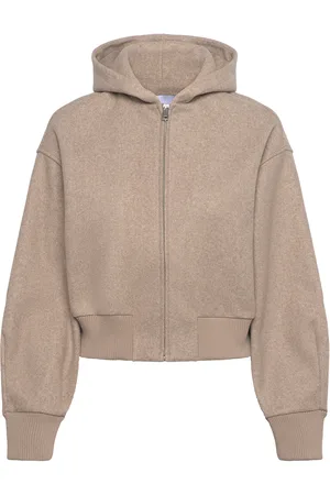 MANGO Over D Hooded Jacket Tops Sweat-shirts & Hoodies Hoodies Brown