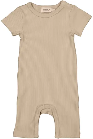 Marmar Copenhagen Summer Rompy Bodysuits Short-sleeved Beige