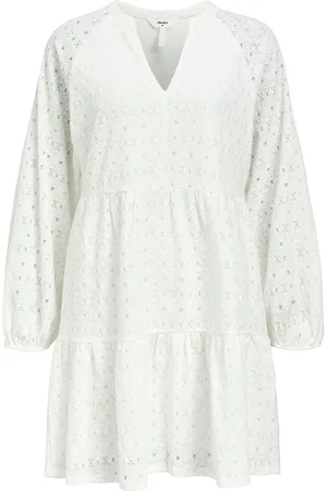Object Objlaila Gia L/S Re Short Dress Noos Lyhyt Mekko White