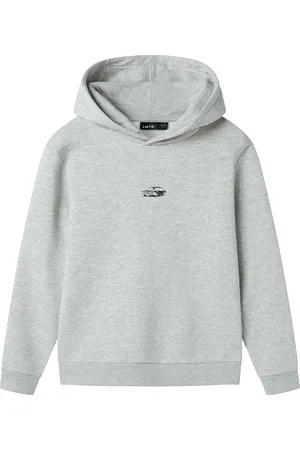 LMTD Nlmshostar Ls Sweat W.hood Tops Sweat-shirts & Hoodies Hoodies Grey