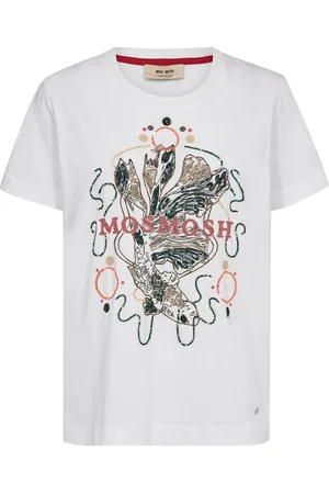 Mos Mosh Mmhallin O-Ss Deco Tee Tops T-shirts & Tops Short-sleeved White