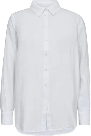 Mos Mosh Mmkarli Linen Shirt Tops Shirts Linen Shirts White