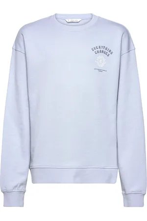MANGO Printed Message Sweatshirt Tops Sweat-shirts & Hoodies Sweat-shirts Blue