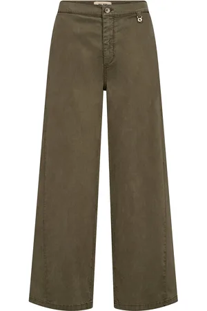 Mos Mosh Mmvincent Rosemary Pant Bottoms Trousers Wide Leg Khaki Green