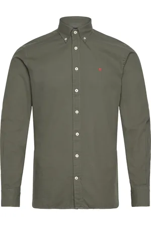 Hackett Ess Gmd Oxford Designers Shirts Oxford Shirt Khaki Green