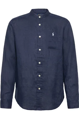 Ralph Lauren Linen Shirt Tops Shirts Long-sleeved Shirts Navy