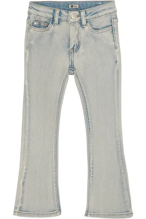 Daily7 2400 Flared Fit Flower Jeans Bottoms Jeans Wide Jeans Blue
