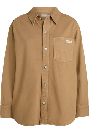 Calvin Klein 90S Denim Overshirt Tops Overshirts Brown