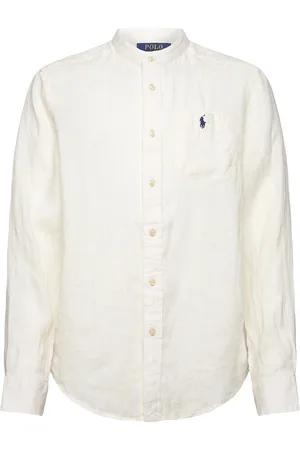 Ralph Lauren Linen Shirt Tops Shirts Long-sleeved Shirts Cream