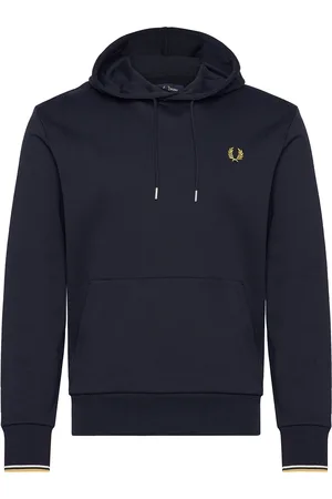 Fred Perry Tipped Hooded Sweatsh Tops Sweat-shirts & Hoodies Hoodies Navy