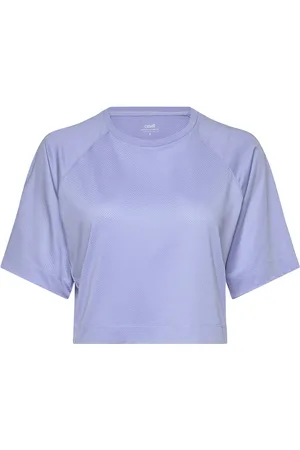 Casall Laser Mesh Crop Tee Sport Sport Clothing Sports Tops & T-shirts Sport Crop Tops Sport Short-sleeved Crop Tops Blue