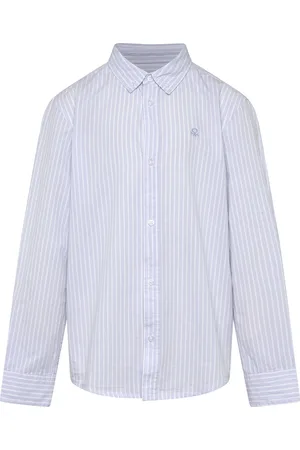 Benetton Shirt Tops Shirts Long-sleeved Shirts Blue