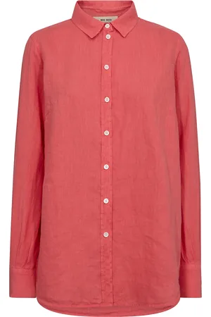 Mos Mosh Mmkarli Linen Shirt Tops Shirts Linen Shirts Red