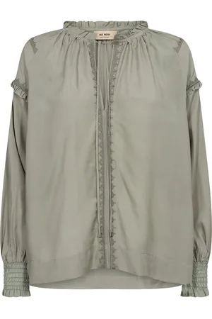 Mos Mosh Mmmarb Sansa Emb Blouse Tops Blouses Long-sleeved Green