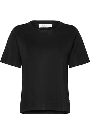 BUSNEL Tia Solid Top Tops Knitwear Jumpers Black