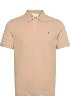 GANT Slim Shield Ss Pique Polo Tops Polos Short-sleeved Beige