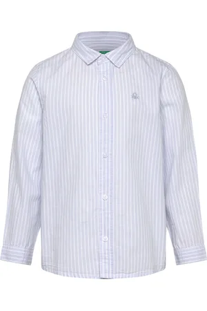 Benetton Shirt Tops Shirts Long-sleeved Shirts Blue