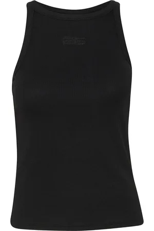 Gestuz Gzdrew Rhinest Logo Tank Tops T-shirts & Tops Sleeveless Black