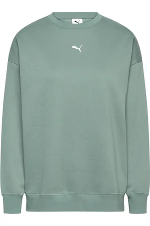 PUMA Ess Over D Crew Fl Sport Women Sport Clothing Sport Sweat-shirts & Hoodies Sport Sweat-shirts Green