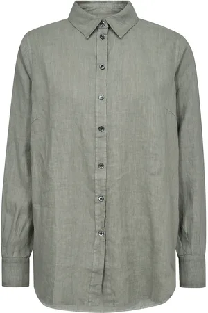Mos Mosh Mmkarli Linen Shirt Tops Shirts Linen Shirts Green