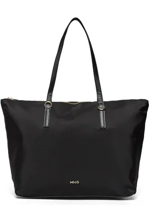 MANGO Nylon Shopper Bag Shopper Laukku Black