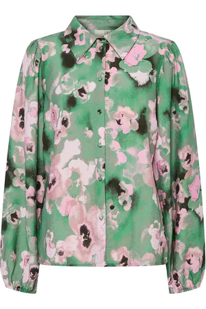 Y.A.S Wingy Ls Shirt S. Tops Blouses Long-sleeved Green