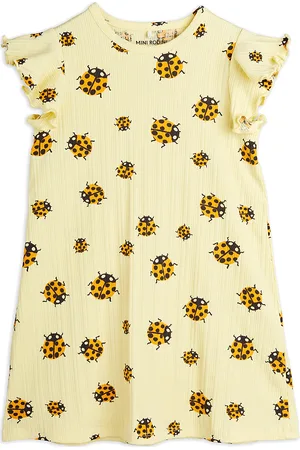 Mini Rodini Ladybugs Aop Wing Dress Dresses & Skirts Dresses Casual Dresses Sleeveless Casual Dresses Yellow