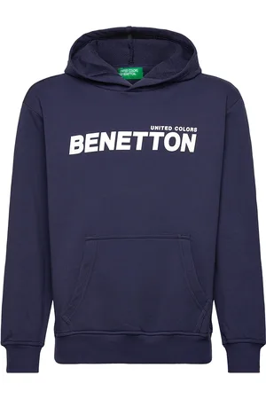Benetton Sweater W/Hood Tops Sweat-shirts & Hoodies Hoodies Navy