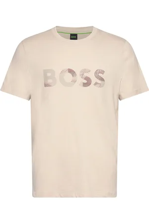 HUGO BOSS Tee Logo Glamping Sport Men Sports Clothes Sport Tops Sport T-shirts Beige