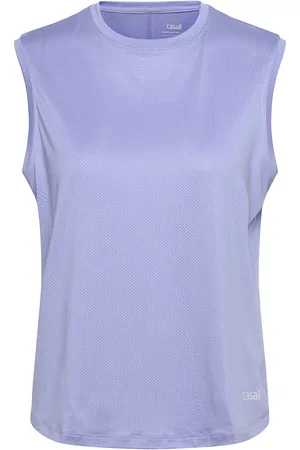 Casall Laser Mesh Muscle Tank Sport T-shirts & Tops Sleeveless Blue