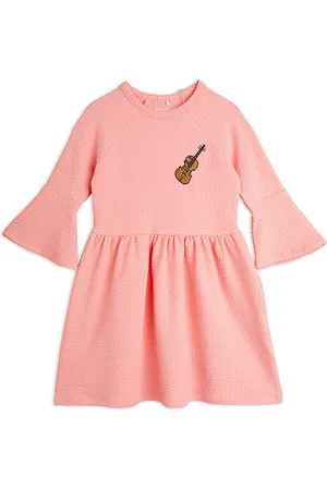 Mini Rodini Violin Emb Ls Dress Dresses & Skirts Dresses Casual Dresses Long-sleeved Casual Dresses Pink