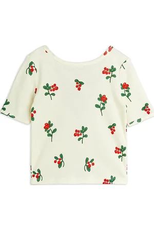 Mini Rodini Lingonberries Aop Ballet Ss Tee Tops T-shirts Short-sleeved White