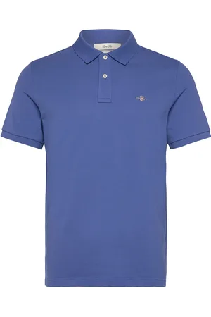 GANT Slim Shield Ss Pique Polo Tops Polos Short-sleeved Blue