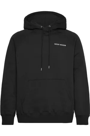 WoodWood Wwfred Hoodie Chest Print Designers Sweat-shirts & Hoodies Hoodies Black