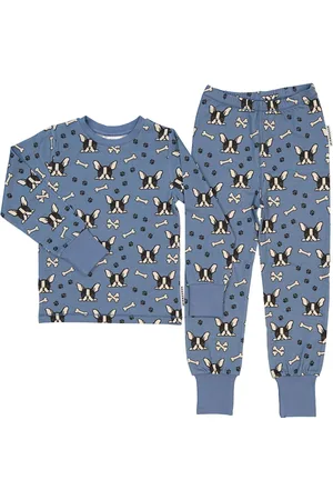 Geggamoja Bamboo Two Piece Pyjamas Pyjamasetti Pyjama Blue