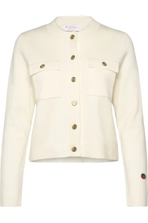 BUSNEL Allie Solid Cardigan Designers Knitwear Cardigans Cream