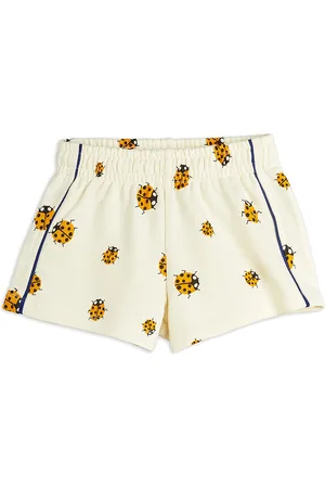 Mini Rodini Ladybugs Aop Sweatshorts Bottoms Shorts Sweat Shorts Cream