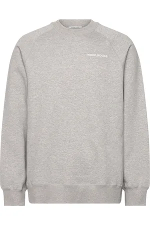 WoodWood Wwhester Chest Print Tops Sweat-shirts & Hoodies Sweat-shirts Grey