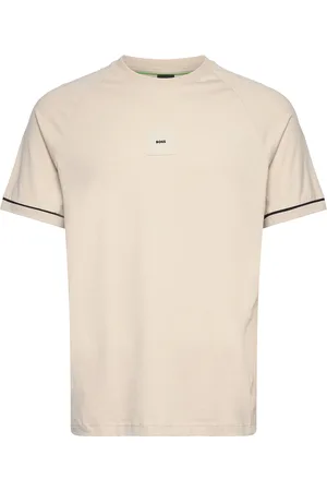 HUGO BOSS Tee Rib Ac Sport Men Sports Clothes Sport Tops Sport T-shirts Beige
