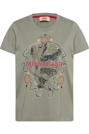 Mos Mosh Mmhallin O-Ss Deco Tee Tops T-shirts & Tops Short-sleeved Green