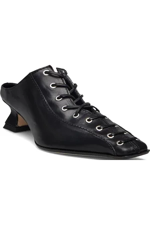 Miista Asia Black Court Designers Mules & Slip-ins Heeled Mules Black