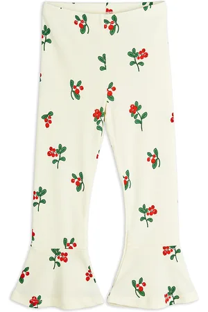 Mini Rodini Lingonberries Aop Flared Trousers Bottoms Leggings White