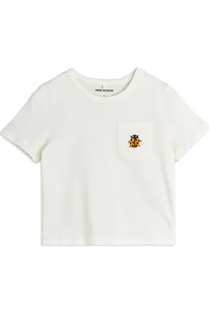 Mini Rodini Ladybugs Emb Ss Tee Tops T-shirts Short-sleeved White