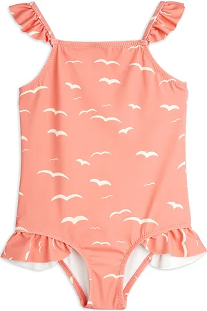 Mini Rodini Seagull Aop Frill Swimsuit Uimapuku Uima-asut Pink
