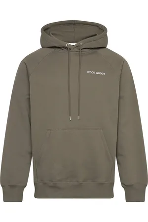 WoodWood Wwfred Hoodie Chest Print Designers Sweat-shirts & Hoodies Hoodies Green