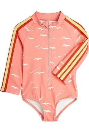 Mini Rodini Seagull Aop Ls Swimsuit Uimapuku Uima-asut Pink