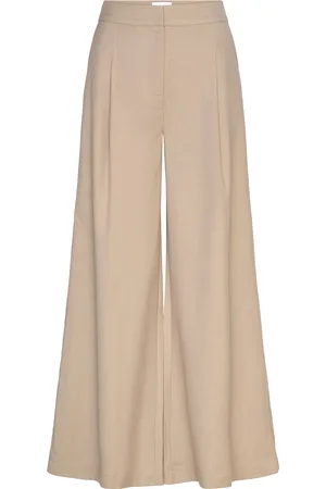 Noella Kazia Pants Bottoms Trousers Wide Leg Beige