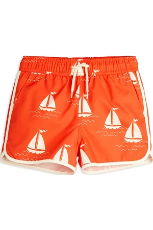 Mini Rodini Sailing Boats Aop Swim Shorts Uimashortsit Orange
