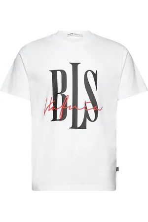 bls hafnia Signature T-Shirt Designers T-shirts Short-sleeved White