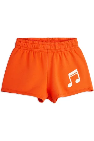 Mini Rodini Note Emb Sweatshorts Bottoms Shorts Sweat Shorts Red
